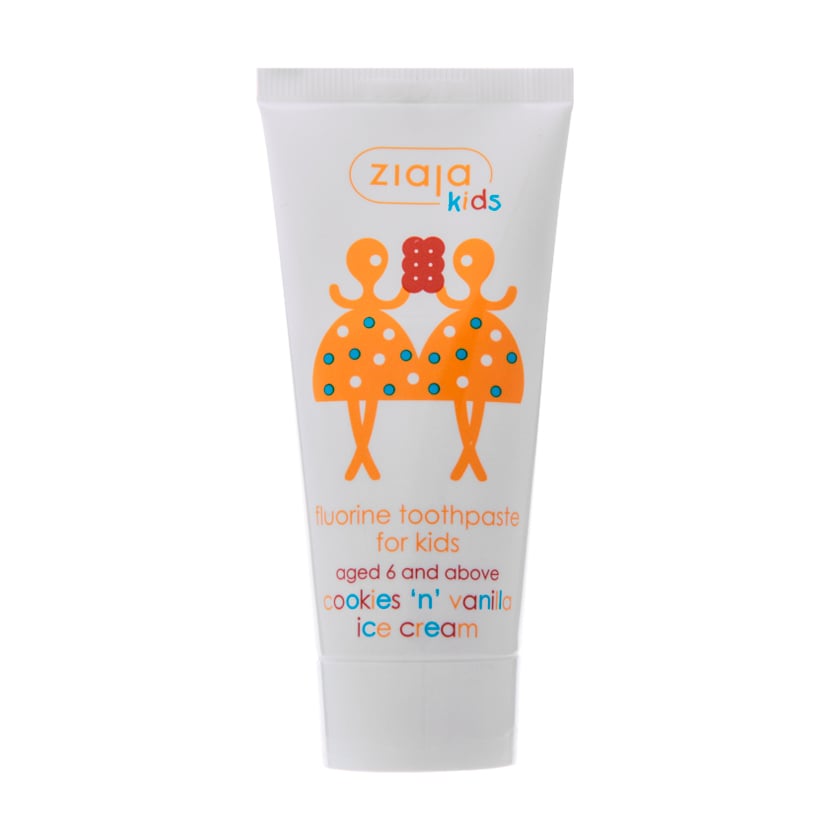 Дитяча зубна паста Ziaja kids Fluorine Toothpaste for Kids Ванільне морозиво та печиво, 50 мл